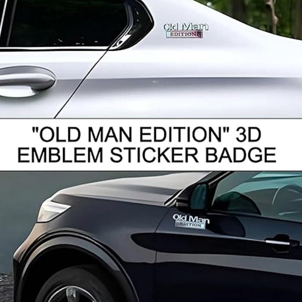 Decoration Zinc Alloy Old Man Edition Car Badge Weatherproof Funny ...
