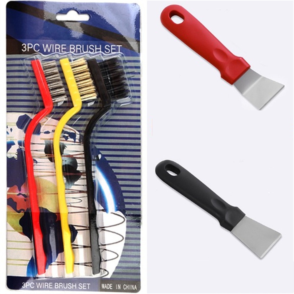 5PCS/SET Multi-purpose Cleaning Brush stove brush kitchen countertop range hood gap cleaning pot bottom brush Steel Wire Brush Gas Stove Brush