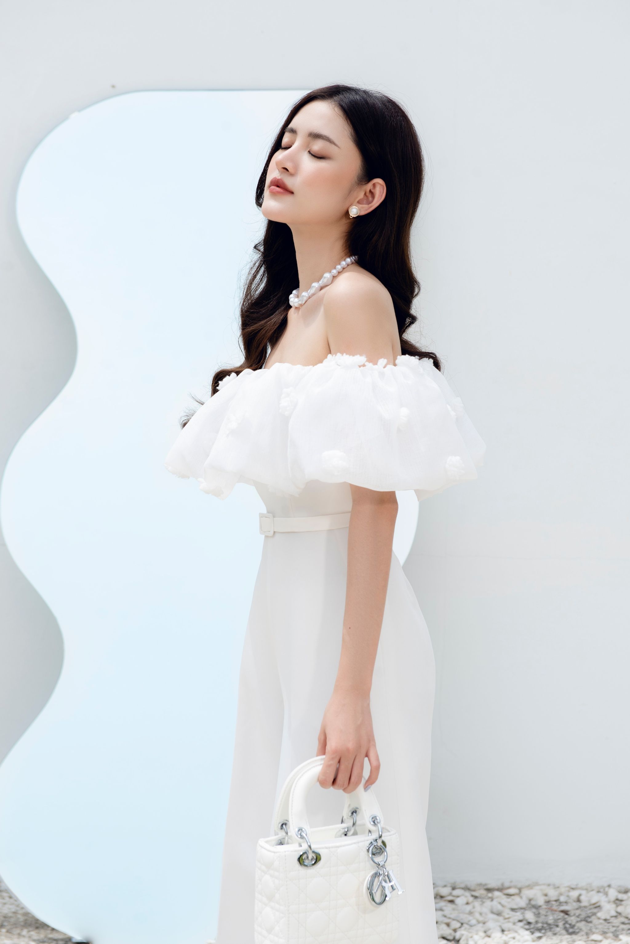 LARMES - Darius Ruffle Shoulder Jumpsuit
