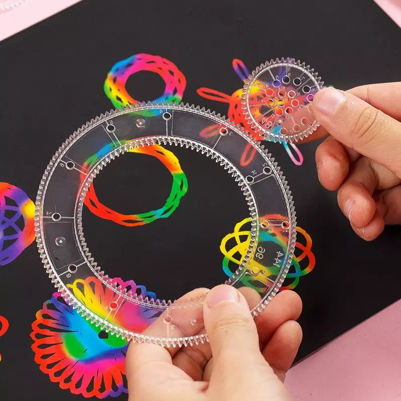 【Big-promotion】 28PCs Spirograph drawing ruler toys set learning ...