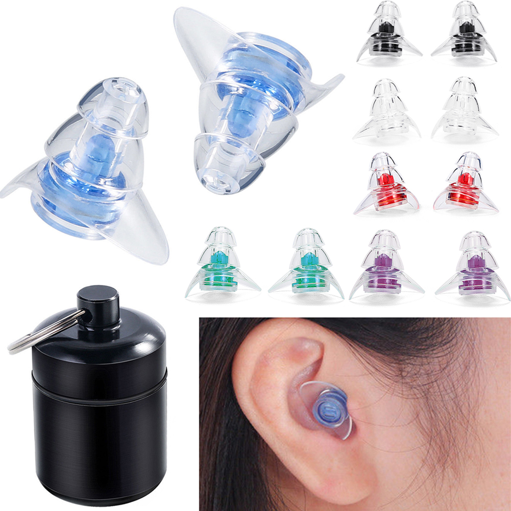 Calistouk 1 Cặp Nút Tai Khử Tiếng Ồn Khi Ngủ Nút Tai Silicon Với Hộp Lưu Trữ