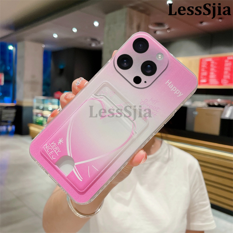 Phone cover iphone 16 Back case Card Holder Wallet Be LoveTransparent Soft Case For iphone 16Pro max Phone cases.