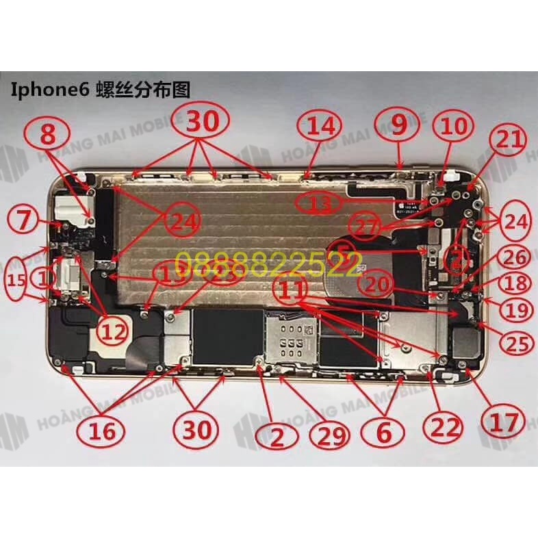 Full bộ ốc iP7P đến 12 Pro Max