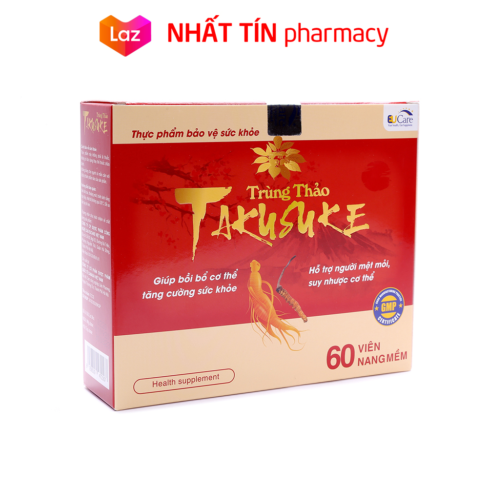 Viên uống Đông Trùng Hạ Thảo Takusuke bổ sung vitamin khoáng chất bồi bổ cơ thể tăng cường sức đề kháng - Hộp 60 viên - NHẤT TÍN PHARMACY