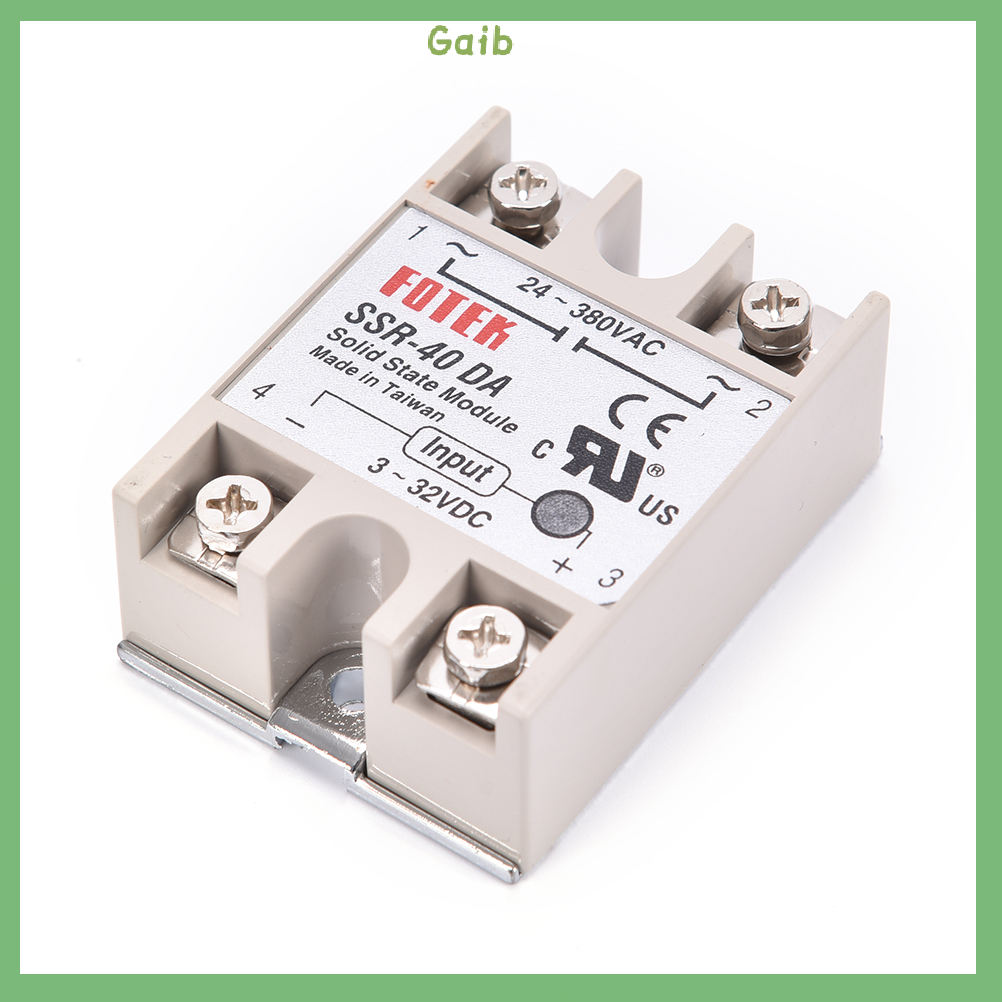 Gaib Industrial Solid State Relay SSR 40A with Protective Flag SSR-40DA 40A DC control AC