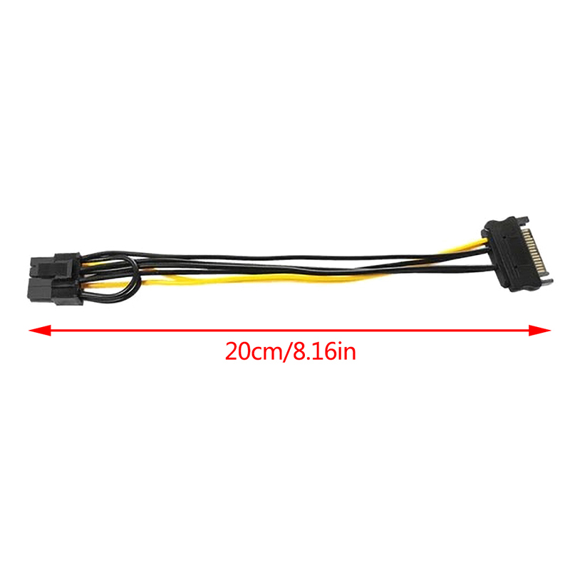 15pin SATA Male to 8pin PCI-E Power Supply Cable 8.16 inch SATA Cable 15-pin to 8 pin cable Wire for Graphic Card. 