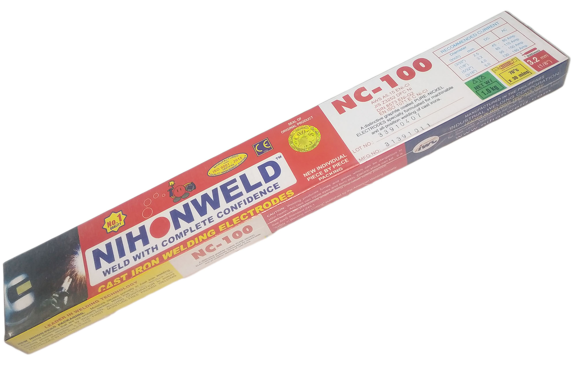 NIHONWELD CAST IRON WELDING ROD NC 100 1/8" ( TINGI 1 KILO ) NC100 NC