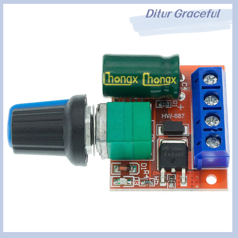 Ditur Mini 5A 90W PWM DC Motor Speed Controller Module DC-DC 5V-35V Adjustable Regulator Control Governor Switch LED Dimmer