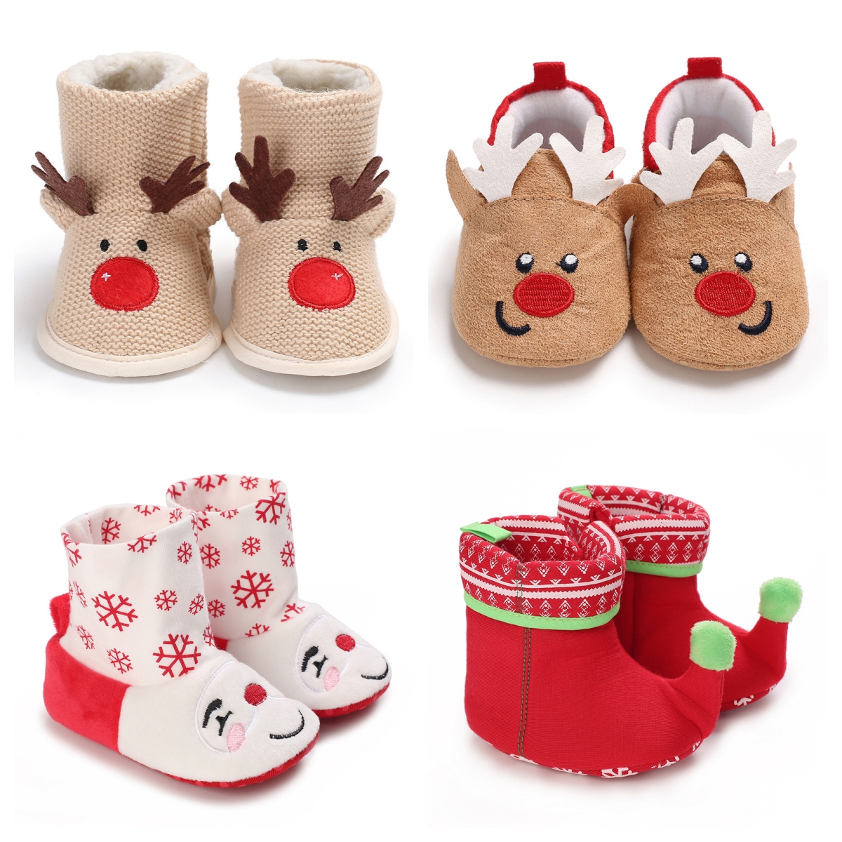 Infant Winter Snow Boots Christmas Cute Cartoon Patterned Boots Warm Baby