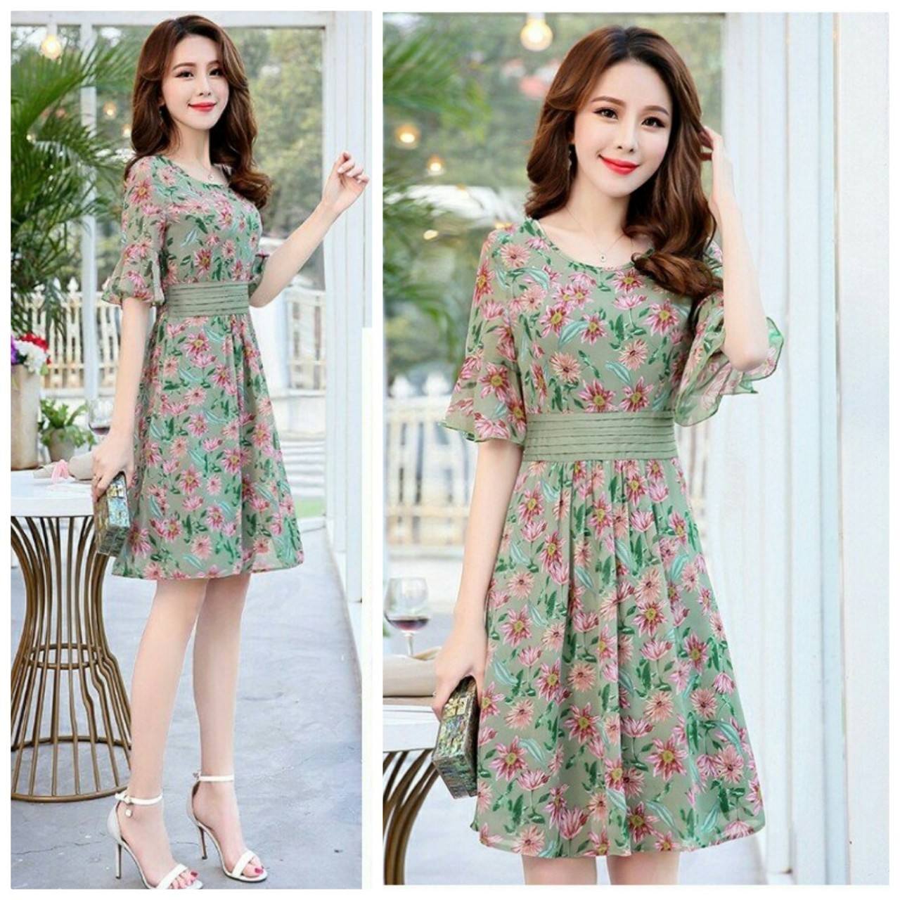 [HCM]  ĐẦM XÒE HOA ĐƠN GIẢNTHANH LỊCH BEYEU1688 - BY4336B