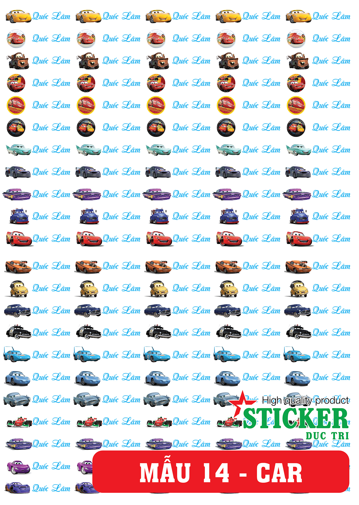 120 Sticker in Tên Bé in theo yêu cầu (Decal nhựa chống nước). Mẫu 01 đến  20 | Lazada.vn