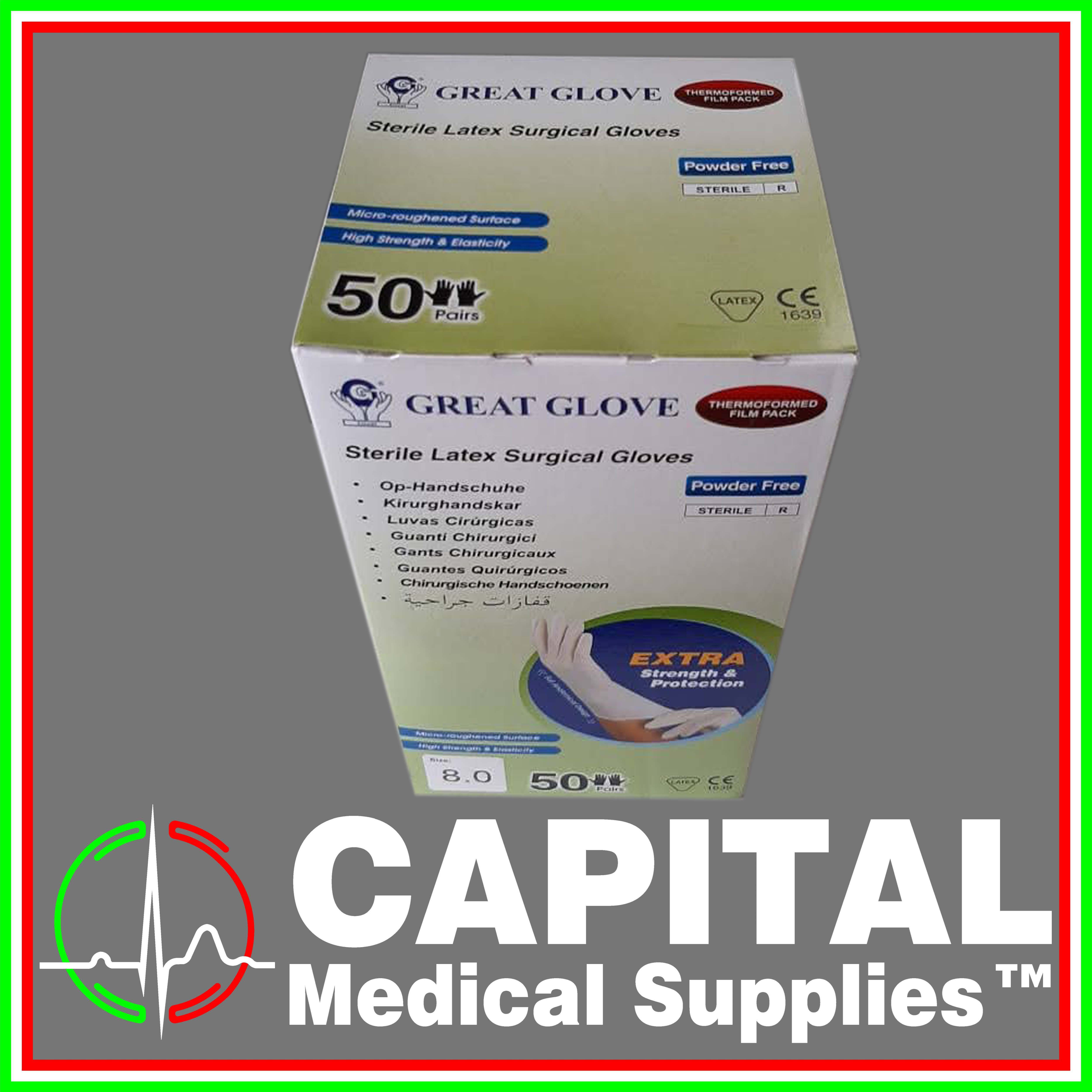 Sterile Surgical Latex Gloves Size 50