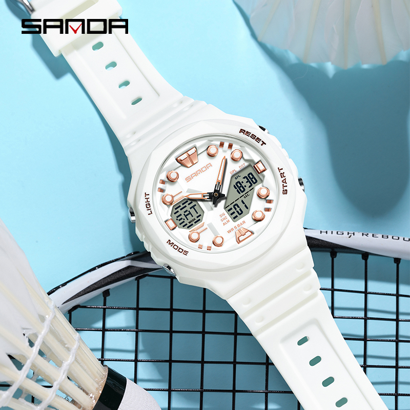 Sanda Large Dial Multifunctional Trendy Urban Outdoor Waterproof Sports Men's Watch SD6200-1. 