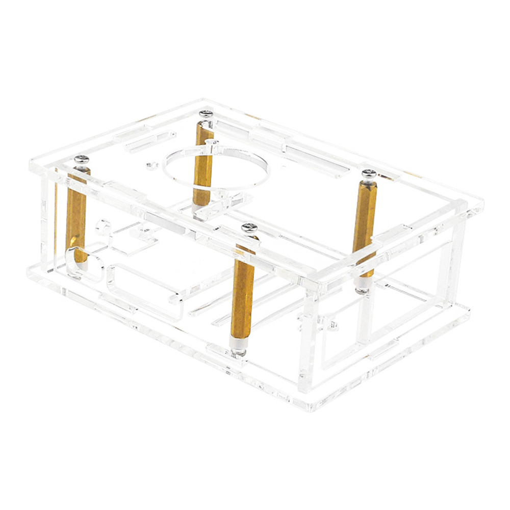 Vỏ acrylic bảo vệ cho Raspberry Pi 5 Bo mạch chủ với quạt tản nhiệt cho nhiệt độ thấp hơn