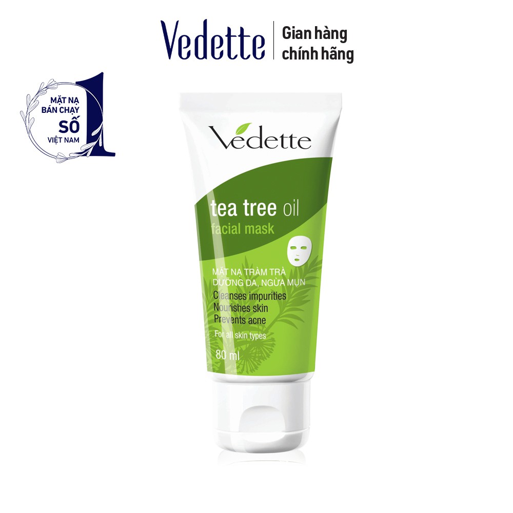 Mặt nạ đất sét Vedette tinh dầu tràm trà (Tea Tree Oil) 80ml MNDS-TT-TT0080