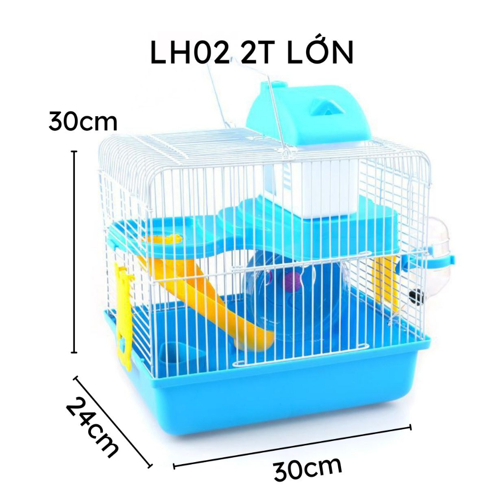 Lồng nuôi hamster - Lồng cho hamster đầy đủ phụ kiện - 2 tầng LỚN 3030cm