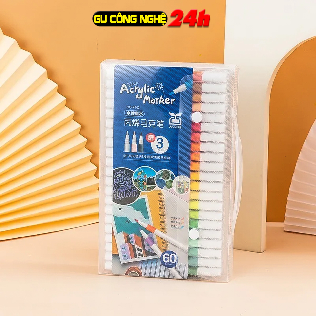 Bút màu acrylic marker 12/24/36/48/60/80 màu mingyun - vẽ trên nhiều chất liệu