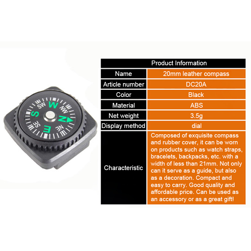 Mini Wristband Compass Portable Detachable Compass Outdoor Camping Hiking Travel Emergency Survival Navigation Tool. 