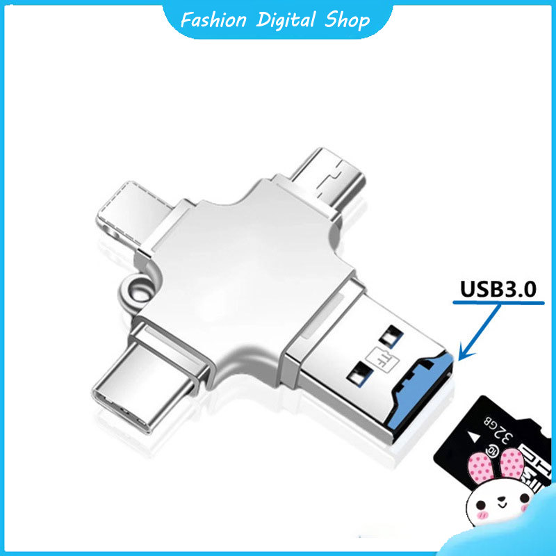 4 In 1 Card Reader Micro Card Adapter Usb 3.0 Micro Sd To Usb Card Reader Otg Adapter Compatible For Iphone
