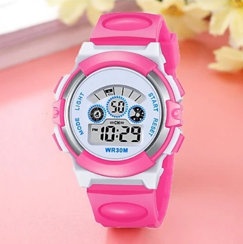 ĐỒNG HỒ BÉ TRAI BÉ GÁI ĐÈN LED 7 MÀU