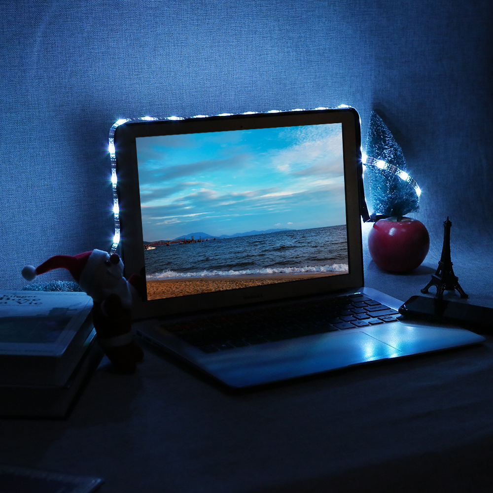 【InnovateWorld】1/2M LED Computer Case Strip Flexible RGB Lamp Tape Diode 5V Desk Screen TV Background Lighting USB Powered Remote Control. 