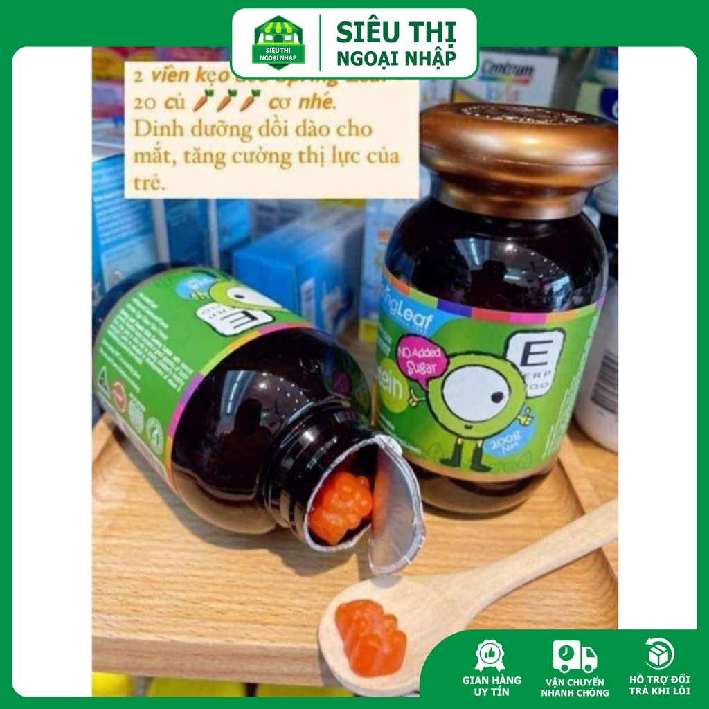 Kẹo dẻo hỗ trợ bổ mắt thị lực Spring Leaf Gummies Lutein cho bé Springleaf