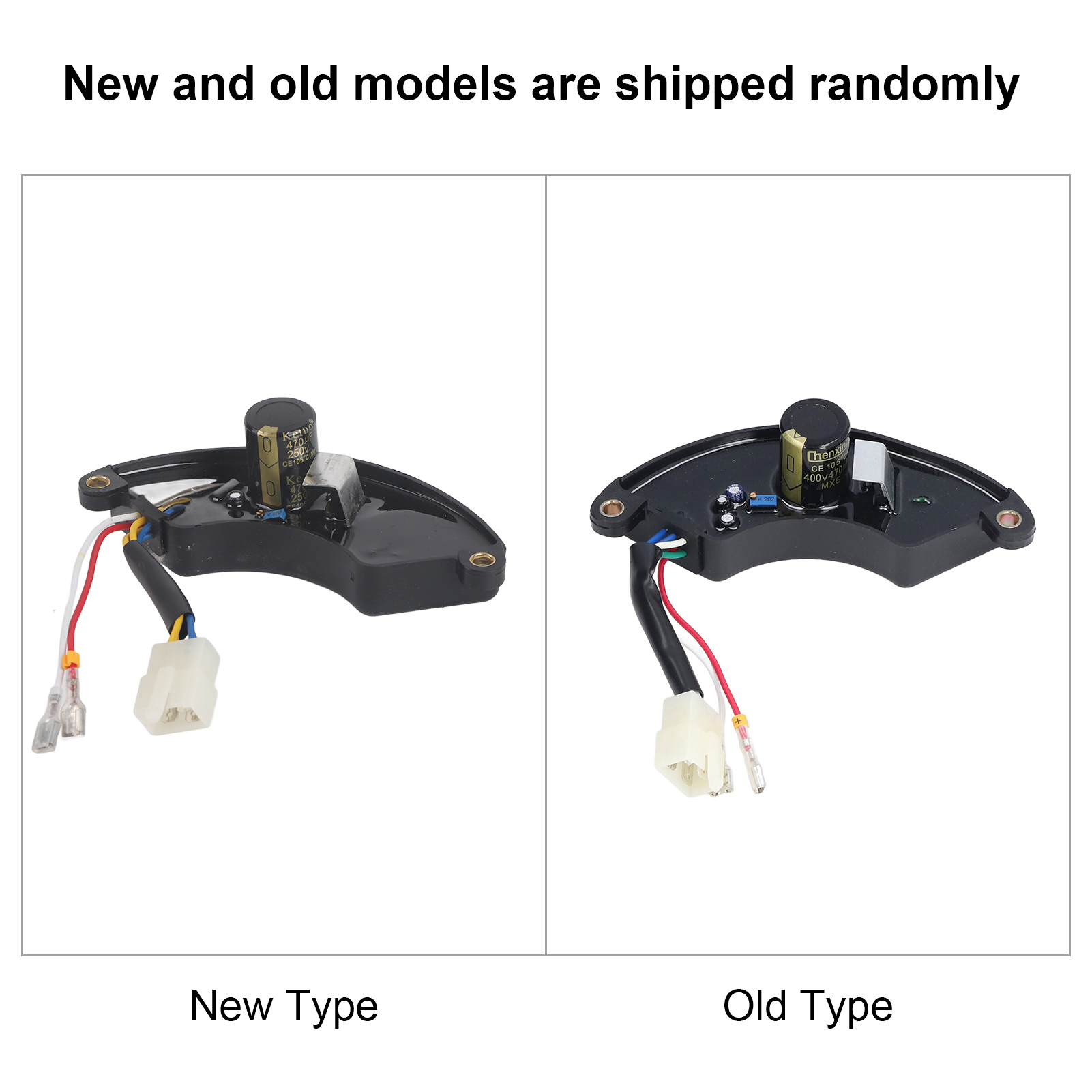Generator AVR 5-6.5KW Automatic Voltage Regulator Short Circuit Protection Replacement Halfmoon Style 6 Wires 220V for Diesel Gasoline Engine