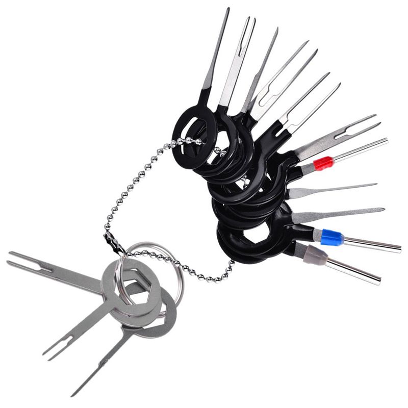 14pcs Auto Terminals Removal Key Tool Set Car Electrical Wiring Crimp Connector Extractor Puller Release