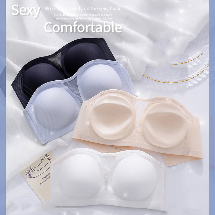 DACHAO Women Strapless Bras Comfortable Seamless Bra Cup Push Up Bra  Non-wired Bras Invisible Underwear For Wedding Party Lingerie