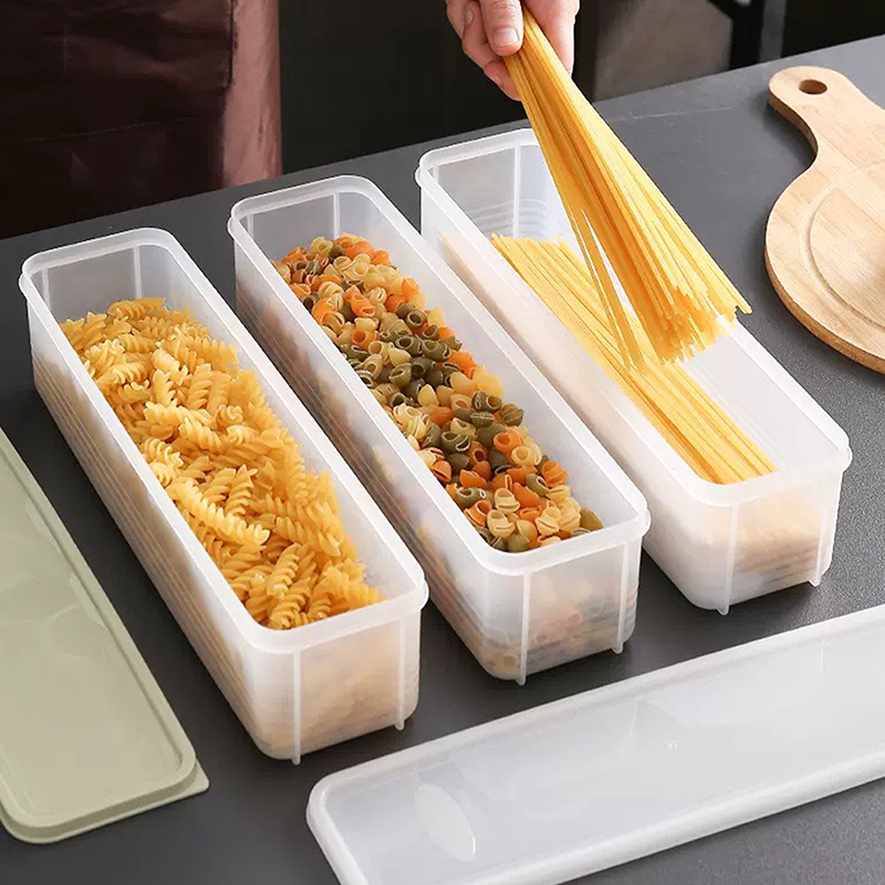 Fresh Box Noodle Plastic Food Preservation Sealed Box Rectangle Fruit Container Refrigerator Storage Kitchen Supply Home Tool. 