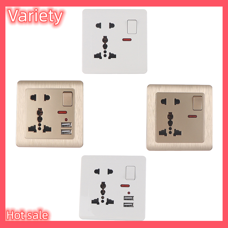 Variety ✨Hot Sale✨ Universal Wall Socket With LED Light Switch 5 Hole USB Wall Power Socket
