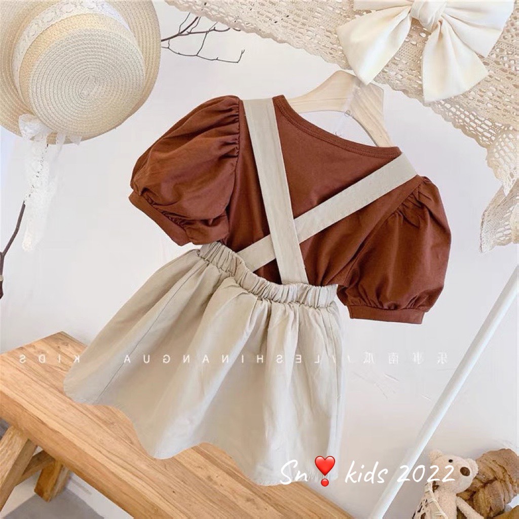 Bộ sơ mi ngắn tay cho bé gái