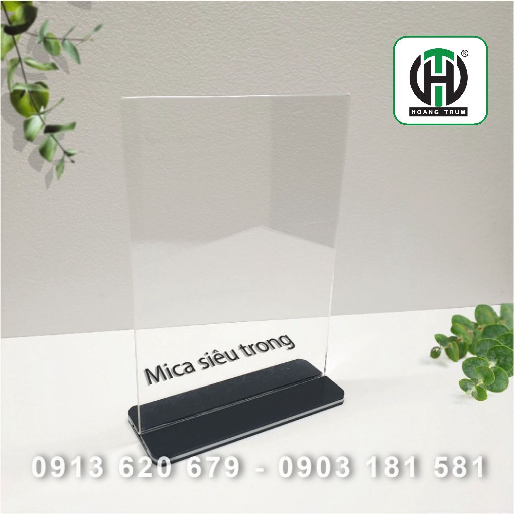 Menu Mica, Menu để bàn A4, A5, A6 Đế đen, mica Đài Loan
