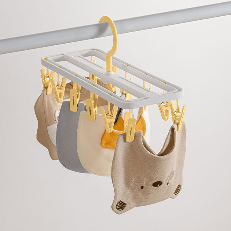 YONUO Thickened clothes drying rack, socks, underwear and clothes drying rack, student dormitory multi-clip folding essential multi-functional clothes drying rack