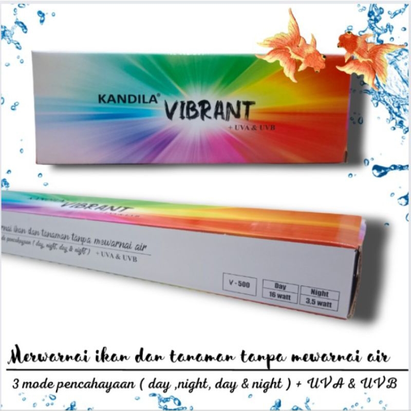 Lampu Led Atas Aquarium Aquascape KANDILA VIBRANT + UVA & UVB V 500
