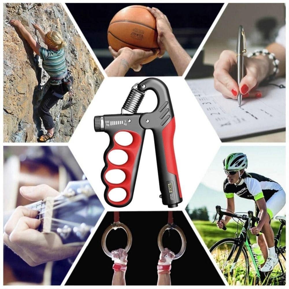 (5-100kg)Adjustable Professional Electronic Counting Grip Strength Tool Trainer Double Bold Hand Gripper Strong Resistance Stress Relief Hands Gripper. 