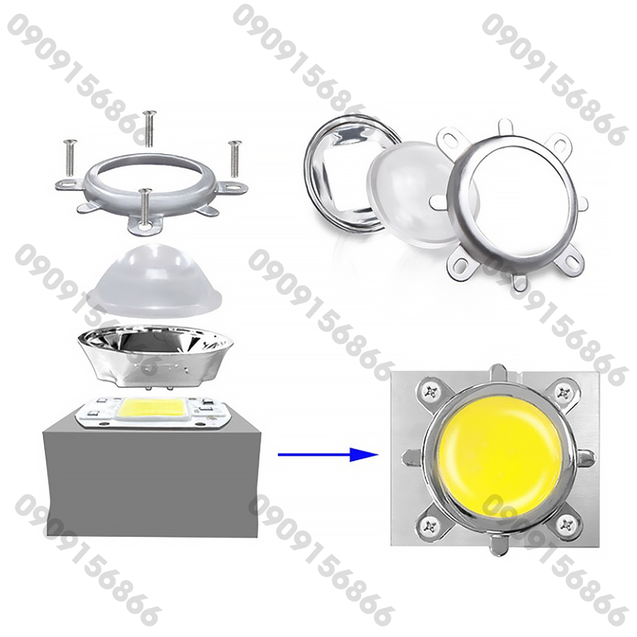 Chóa đèn led 60 độ 120 độ
