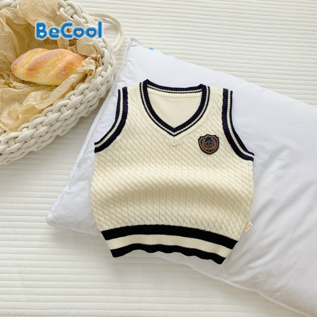Áo gile len cho bé trai, Áo len gile cho bé đi học đi chơi cực xinh từ 7-27kg