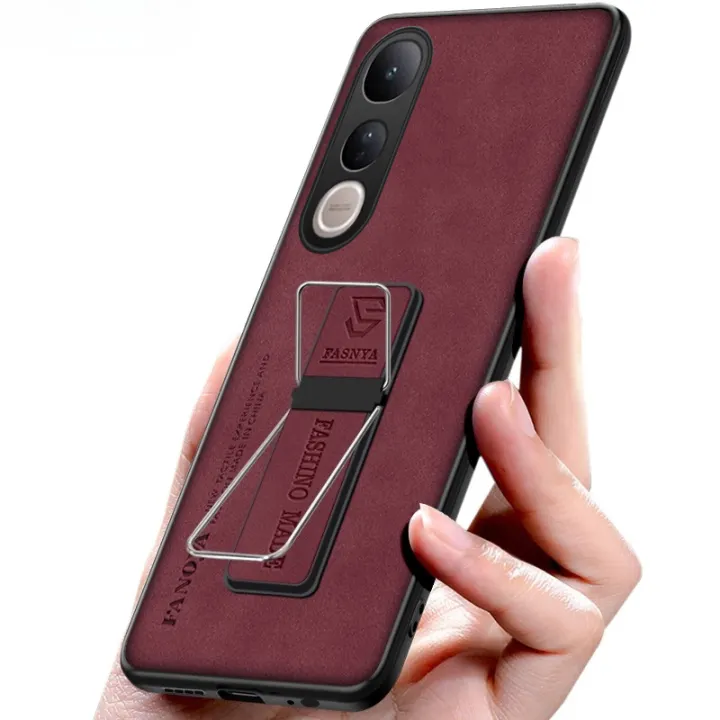 Phone case For Vivo V50 Lite Case Back cover Fluff Hard Cortex Plush Cover with Soft Frame Anti-knock stand Holder For VIVO V50 Lite Cover cases
