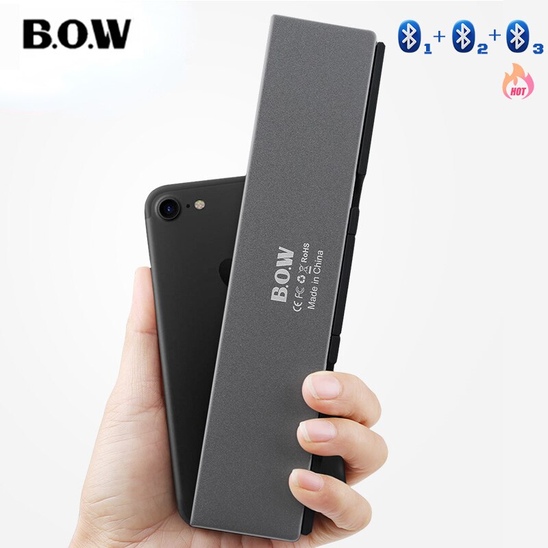BOW Foldable Keyboard Wireless Bluetooth Folding Keyboard With Stand Rechargeable Mini Keyboard For Phone Tablet - Dropshipping