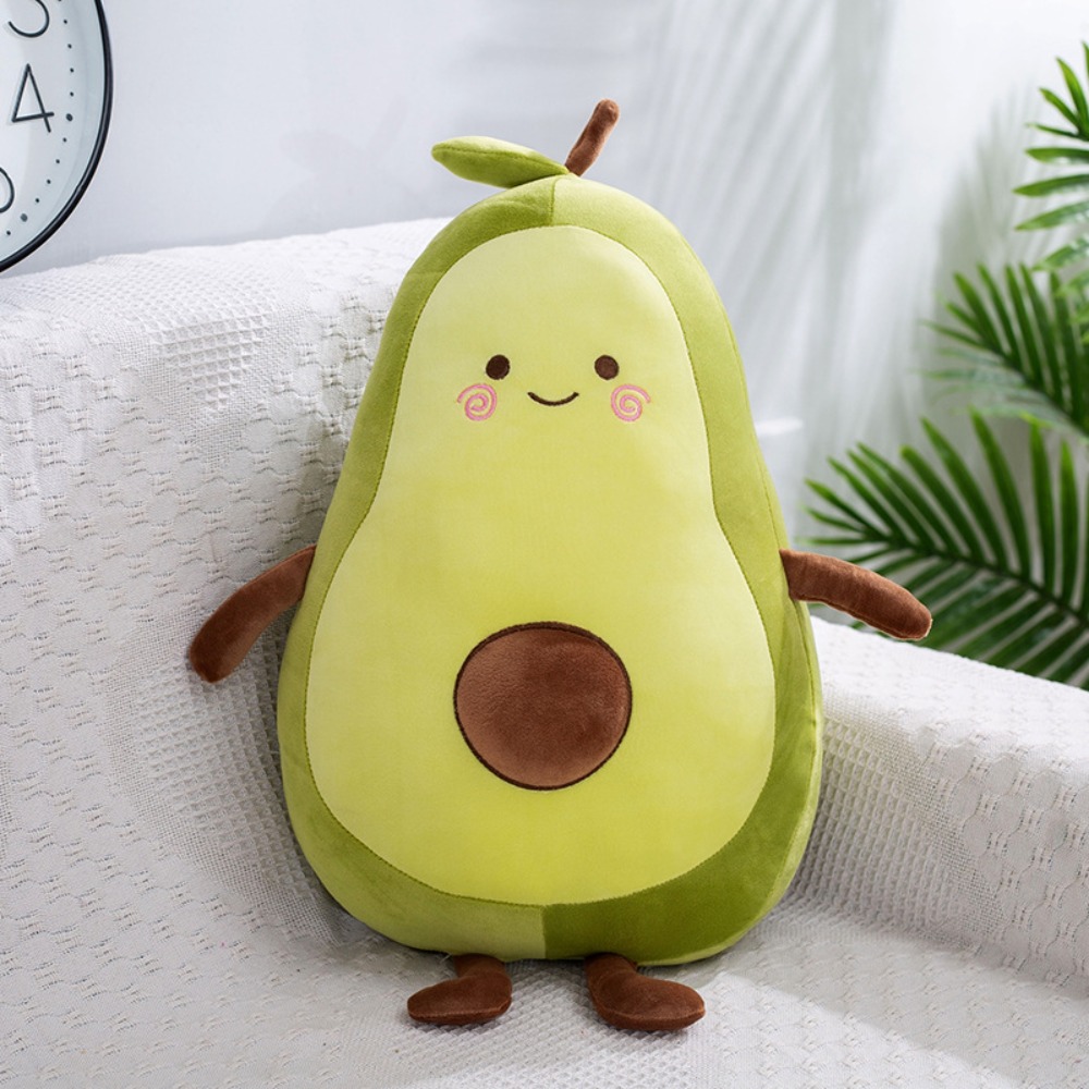 【Trick or Treat Alliance Mall】Kawaii Stuffed Fruit Avocado Doll Green Giant Avocado Plush Toy Soft Big Sleeping Pillow Birthday Gift for Girl.