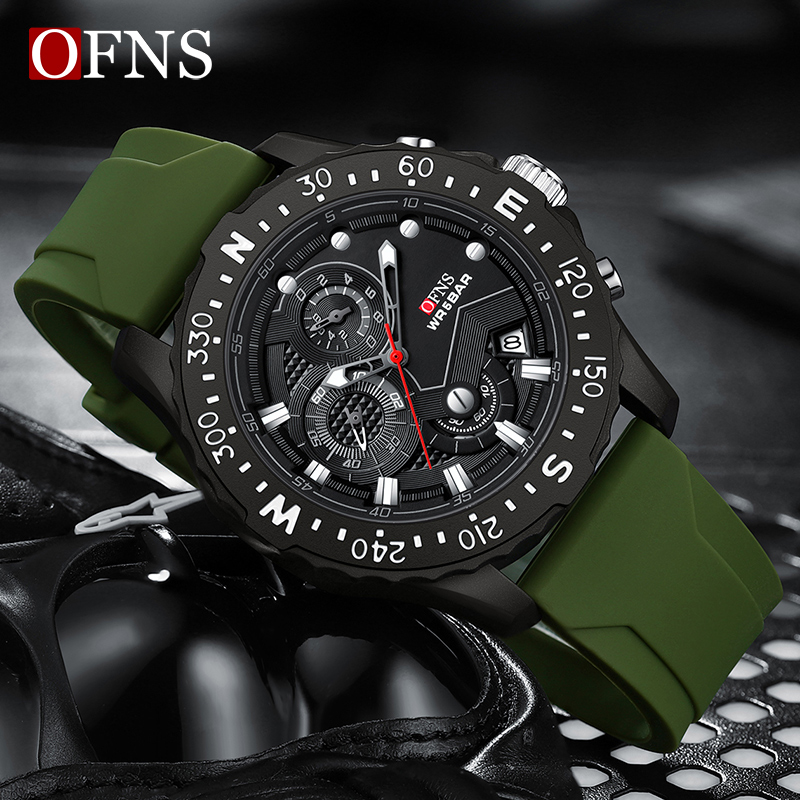 OFNS Waterproof Watch Brand Electronic Quartz Watch Fashionable Calendar Waterproof Men's Watch NS1302-2.