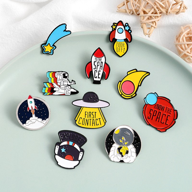 Phim Hoạt Hình Tên Lửa Phi Hành Gia Men Pin Dễ Thương Phi Hành Gia Trâm