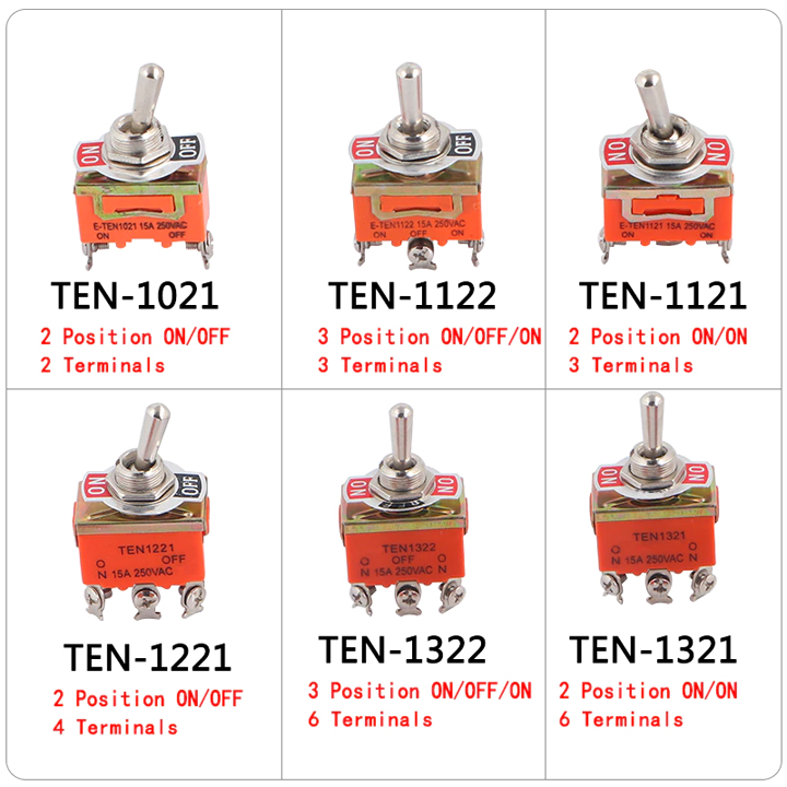 Công Tắc Gạt Đôi E-TEN 1221 15A/250V 2 Chế Độ ON-OFF 4P
