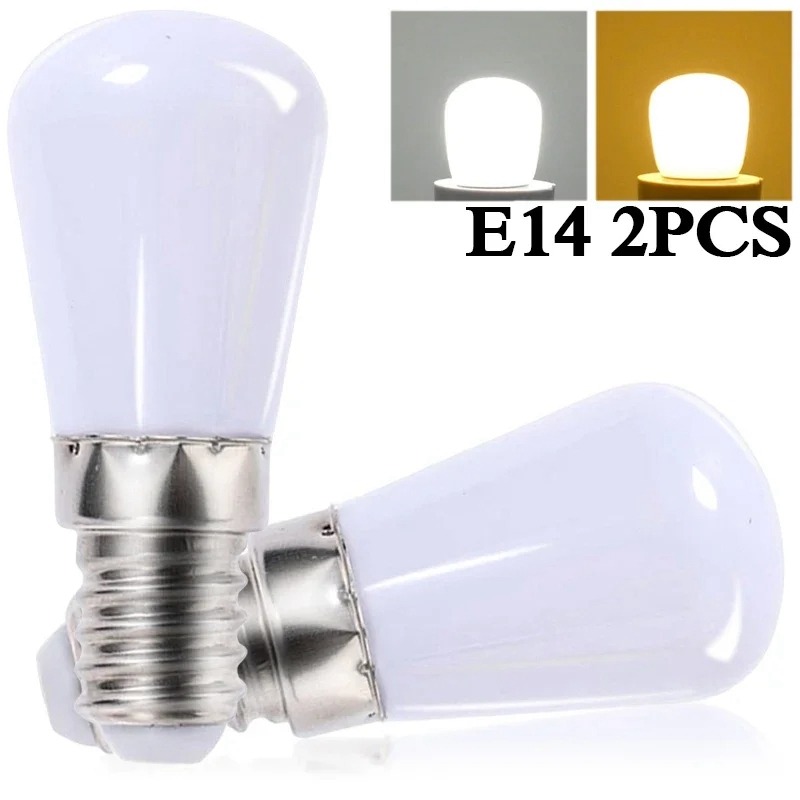 2Pcs LED Refrigerator E12 Light Bulbs 220V Kitchen Lamps for Refrigerator Display Cabinets