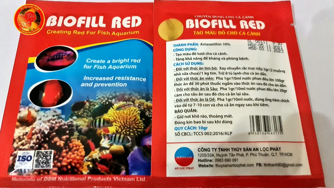 Tăng Màu BIOFILL RED Kích Màu ĐỎ Cho Cá Cảnh