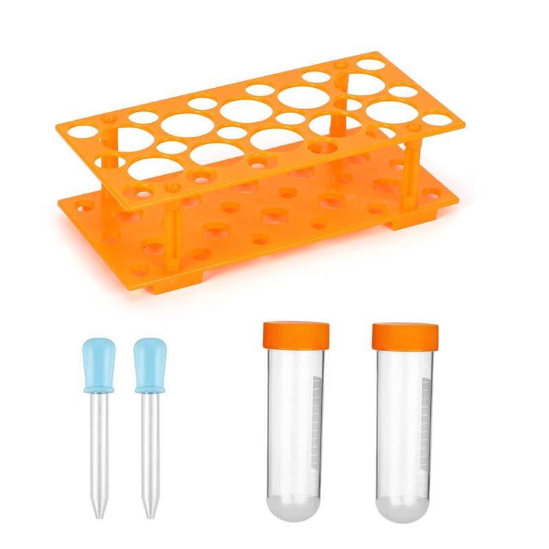 2-12Pcs Primary Science Test Tubes With Stand Fine Motor Skill Tool Set Learning Tools For Kids Children Early Educational Toy