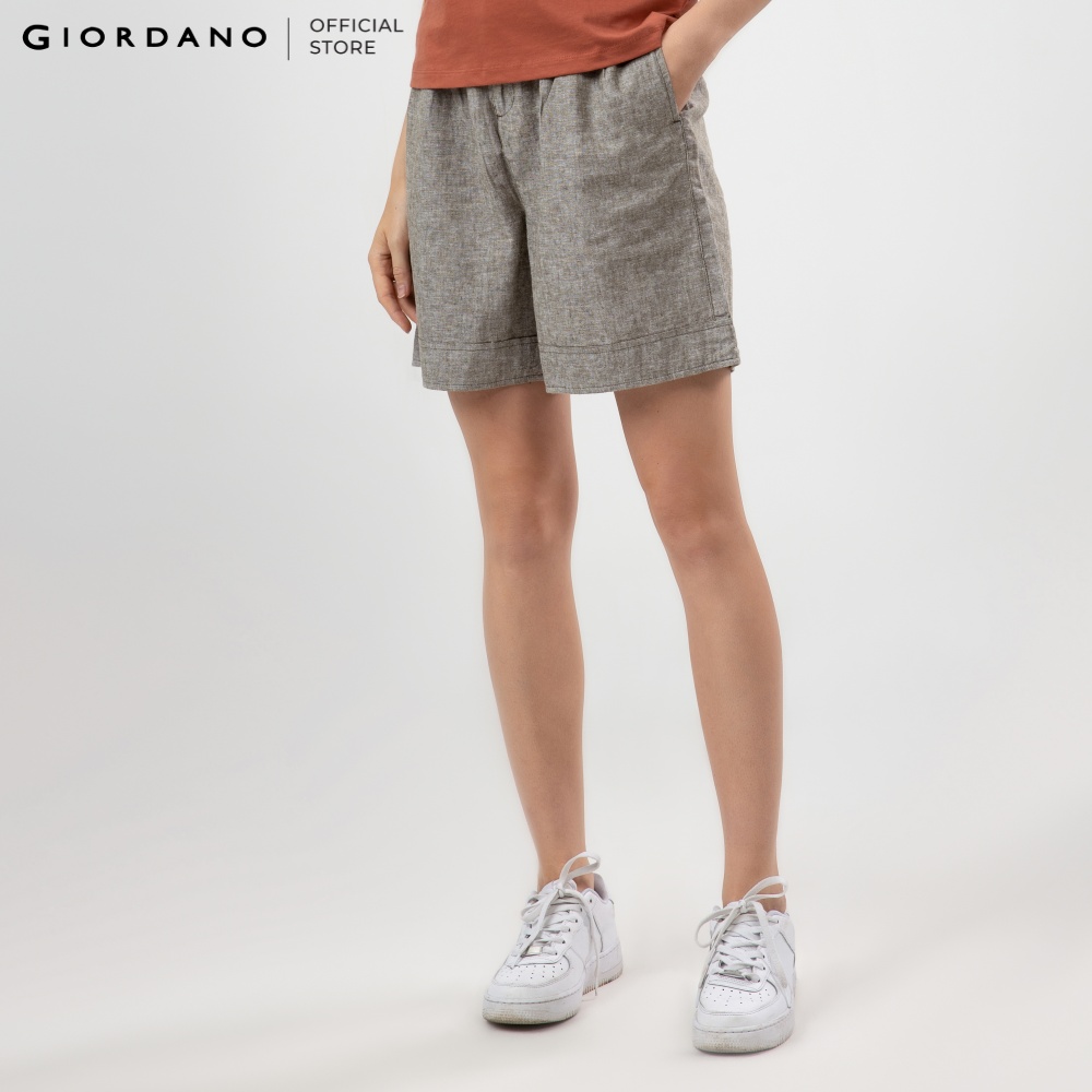 GIORDANO Quần Shorts Linen Nữ 05400233