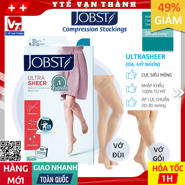 ✅ Vớ Y Khoa Chân JOBST Ultrasheer (Da, Hở Ngón) | Tất Suy Giãn Tĩnh Mạch 100% USA Mỹ -VT0042 - Y Tế Vạn Thành