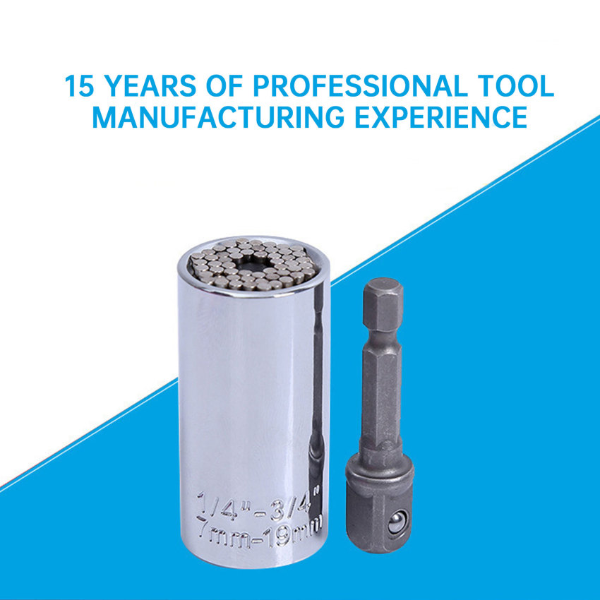 Ổ cắm đa năng cờ lê mô-men xoắn Bộ đầu Ratchet siêu tay áo tiện ích Bộ điều hợp khoan điện ma thuật Grip cờ lê chìa khóa đa chức năng